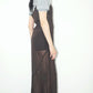 BROWN SILK DRESS